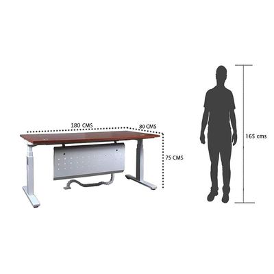 Lift-12 Electronic Height Adjustable Modern Desk - Elegant and Modern Ergonomic Office Desk with Adjustable Height Feature and Heavy Duty Fram (Apple Cherry, Width: 180cm)