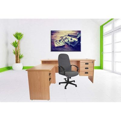 Iris 587 Office Executive Superior Fabric Chair (High Back, Grey)