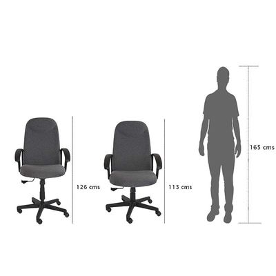Iris 587 Office Executive Superior Fabric Chair (High Back, Grey)