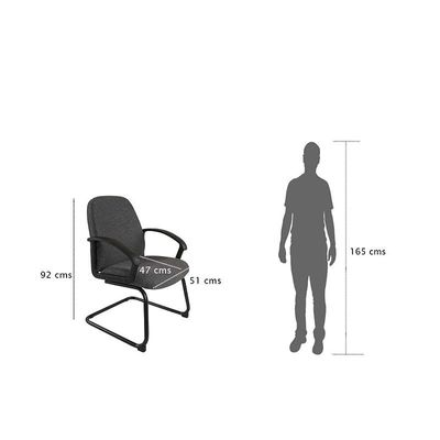 Iris 587 Office Executive Superior Fabric Chair (Visitors, Grey)