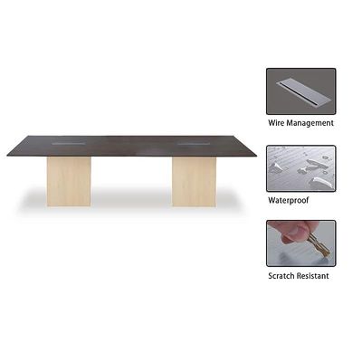 Projekt 7 Rec 240 8 Seater Square Modular Conference Table Walnut