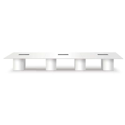 Projekt 7 Rec 600 20 Seater Square Modular Conference Table White