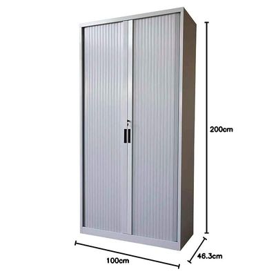 Victory Steel Japan OEM Full Height Tambour Door Cabinet Grey