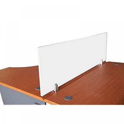 Mahmayi Deler Desktop Mounted Privacy Panel Divider Panels with 2 Clips for Student, Call Centers, Offices, Libraries, Classrooms- Removable Sound Absorbing Desk Partition Board(120 CM, White)