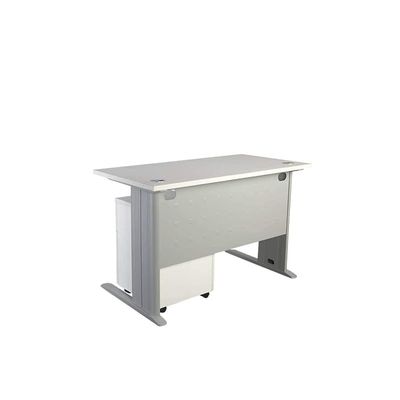 Stazion 1260 Modern Office Desk With Drawers (120Cm) (With Drawers, White)