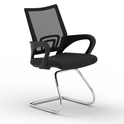 SK69001CBl Modern Medium Back Office Chairs (Black, Visitor Chair)