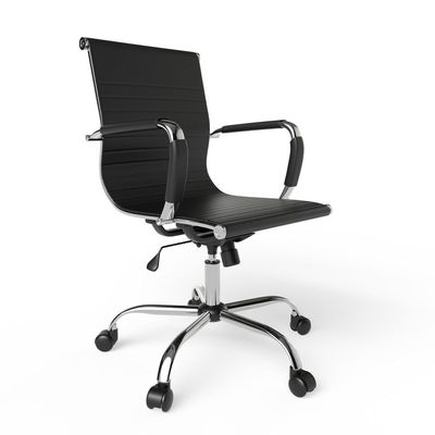 Ultimate 031L Eames Replica Ribbed PU Chrome Lowback Chair