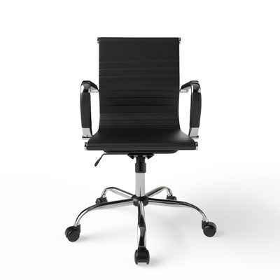 Ultimate 031L Eames Replica Ribbed PU Chrome Lowback Chair