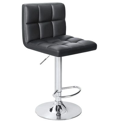 مقعد مرتفع باللون الأسود من Mahmayi Ultimate C8541 - تصميم عصري، جلد PU مريح، مثالي للمنزل أو المطبخ أو منطقة البار