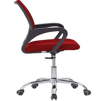 Mahmayi Sleekline 69001 Mesh Chair, Ergonomic Height Adjustable Swivel Desk Chair For Computer Workstation Home Office - (Low Back Task Chairs, Red)