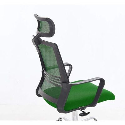 Sleekline 690033 Task Chair Green Mesh with Headrest