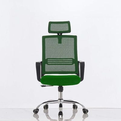 Sleekline 690033 Task Chair Green Mesh with Headrest