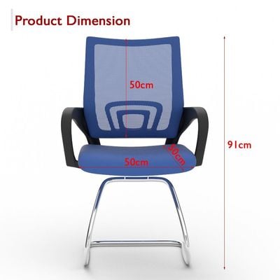 69001C Visitor Chair, Modern Medium Back Office Chairs for Computer Workstation Home, (Blue, Visitor Chair)