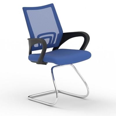 69001C Visitor Chair, Modern Medium Back Office Chairs for Computer Workstation Home, (Blue, Visitor Chair)