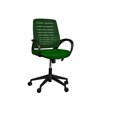 Sleekline 1004 Task Chair Mesh - Swivel Castor Wheel Office Chair With Padded Breathable Seat and Lift Mechanism For Height Adjustment (Green)