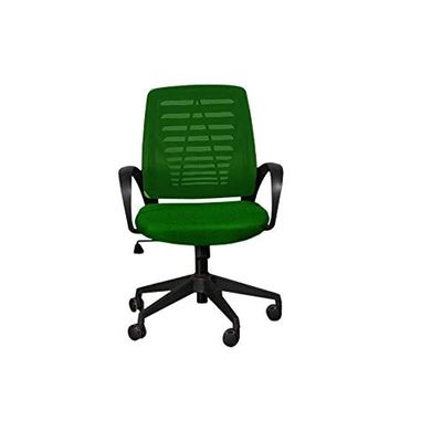 Sleekline 1004 Task Chair Mesh - Swivel Castor Wheel Office Chair With Padded Breathable Seat and Lift Mechanism For Height Adjustment (Green)