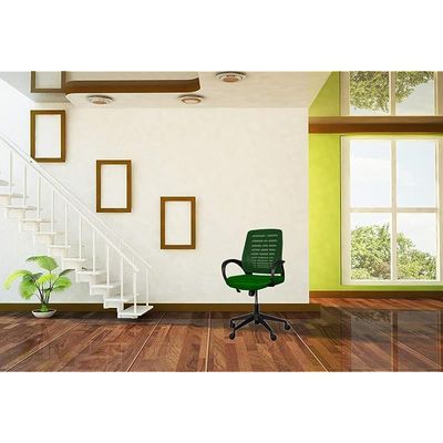 Sleekline 1004 Task Chair Mesh - Swivel Castor Wheel Office Chair With Padded Breathable Seat and Lift Mechanism For Height Adjustment (Green)