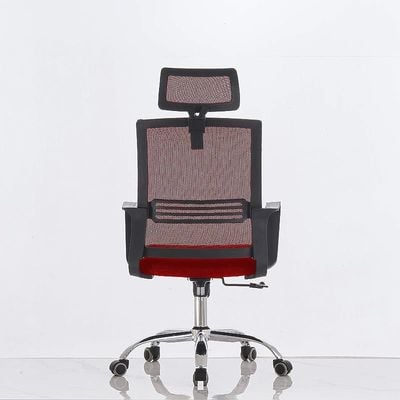 Sleekline 690033 Task Chair Red Mesh with Headrest