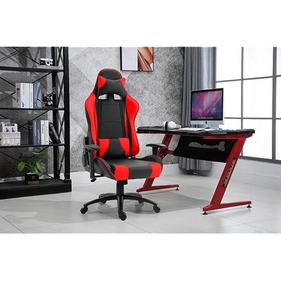 Gumi 09854 High Back Black & Red Video Gaming Chair with PU Leatherette