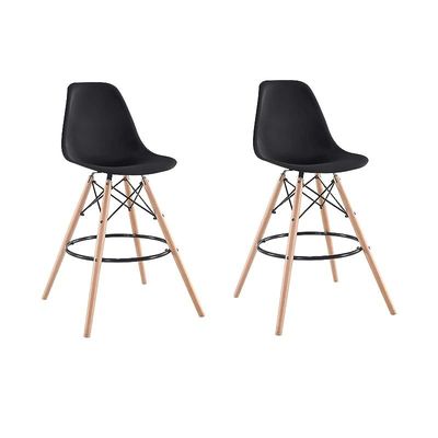 Modern Home Bar Stool Black (Set of Two)