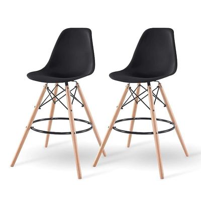 Modern Home Bar Stool Black (Set of Two)