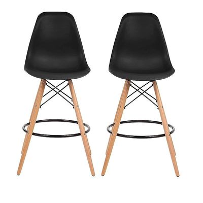 Modern Home Bar Stool Black (Set of Two)