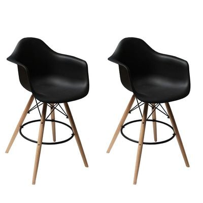 Ultimate Eames Style DAW ArmChair Bar Stool (Set of Two)