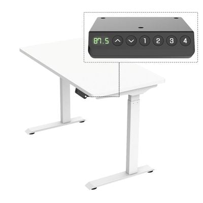 Flexispot Electric Height Adjustable Standing Desk, 48" Sit Stand Up Computer Desk Workstation for Home Office (White Frame/White Desktop, 48 x 24 inch) by Mahmayi