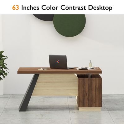 Elegante 191-16 Modern Executive Desk Dark Walnut, Ele-191-16-Drk-Wal