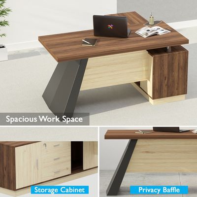 Elegante 191-16 Modern Executive Desk Dark Walnut