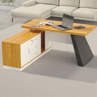Elegante 191-16 Modern Executive Desk Light Walnut