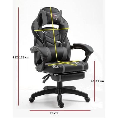 High Back Video Gaming Chair PU Leatherette (Black)