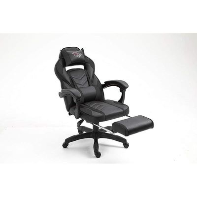 High Back Video Gaming Chair PU Leatherette (Grey-Black)