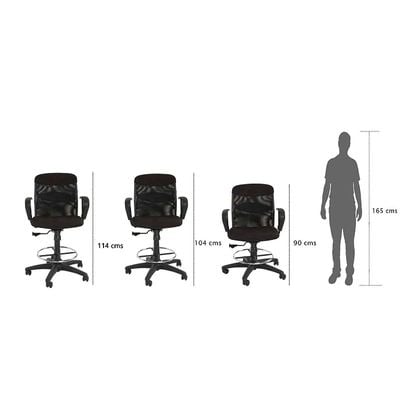 Scarlet 33536 Low Back Ergonomic Mesh Office Chair With Draft Kit - Black