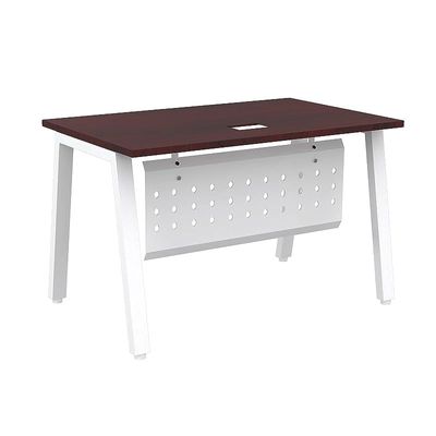Mahmayi Bentuk 139-12 Modern Workstation Desk with Wire Management, Metal Legs & Modesty Panel - Ideal Computer Desk for Home Office Organization and Efficiency (Apple Cherry)