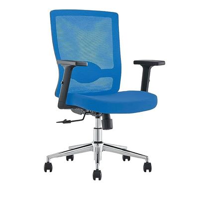 Ergonomic Adjustable Office Chair with Adjustable Arm Rests, Lumbar Support, Contoured Back, and Seat Cushion - Comfortable Seating Solution for Office and Home - Ergonomic Blue Medium Back