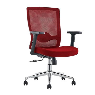 Ergonomic Adjustable Office Chair with Adjustable Arm Rests, Lumbar Support, Contoured Back, and Seat Cushion - Comfortable Seating Solution for Office and Home - Ergonomic Red Medium Back