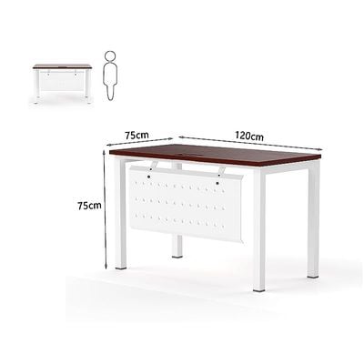 Mahmayi Figura 72-12 Modern Workstation Desk - Stylish Office Furniture for Home or Business Use - Sleek Design for Productivity and Organization (Apple Cherry, 120cm)