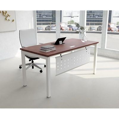 Mahmayi Figura 72-12 Modern Workstation Desk - Stylish Office Furniture for Home or Business Use - Sleek Design for Productivity and Organization (Apple Cherry, 120cm)