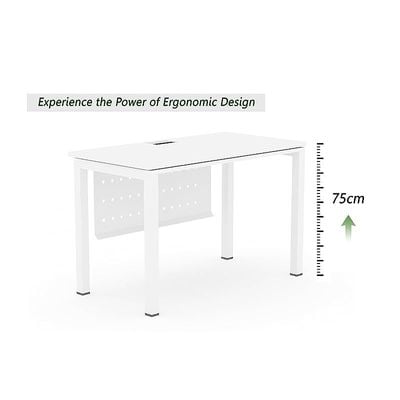 Mahmayi Figura 72-12 Modern Workstation Desk - Stylish Office Furniture for Home or Business Use - Sleek Design for Productivity and Organization (White, 120cm)