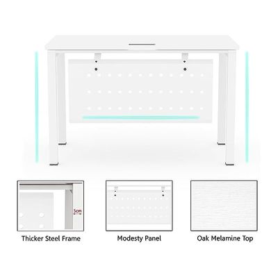 Mahmayi Figura 72-12 Modern Workstation Desk - Stylish Office Furniture for Home or Business Use - Sleek Design for Productivity and Organization (White, 120cm)