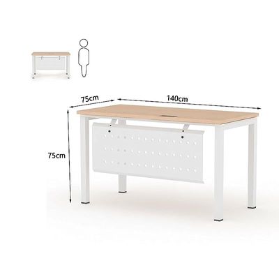 Figura 72-14 oak Modern Workstation without Drawer