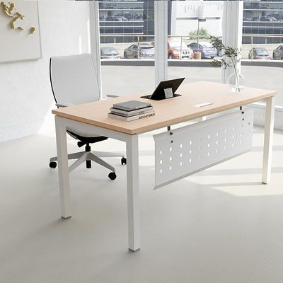 Mahmayi Figura 72-14 Modern Workstation Desk - Stylish Office Furniture for Home or Business Use - Sleek Design for Productivity and Organization (Oak, 140cm)