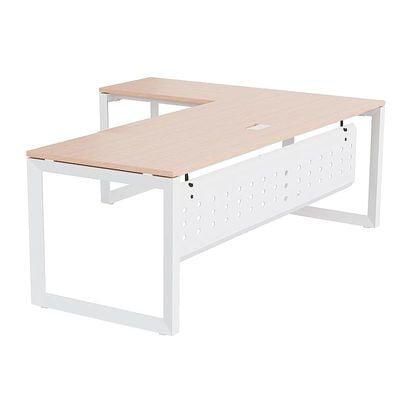 Mahmayi Vorm 136-18L  Modern Workstation Desk for Home Office, Study, and Workstation Use - Stylish and Functional Furniture Solution (L-Shaped, Oak, 180cm)