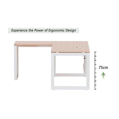 Mahmayi Vorm 136-18L  Modern Workstation Desk for Home Office, Study, and Workstation Use - Stylish and Functional Furniture Solution (L-Shaped, Oak, 180cm)