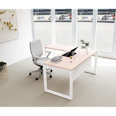 Mahmayi Vorm 136-18L  Modern Workstation Desk for Home Office, Study, and Workstation Use - Stylish and Functional Furniture Solution (L-Shaped, Oak, 180cm)