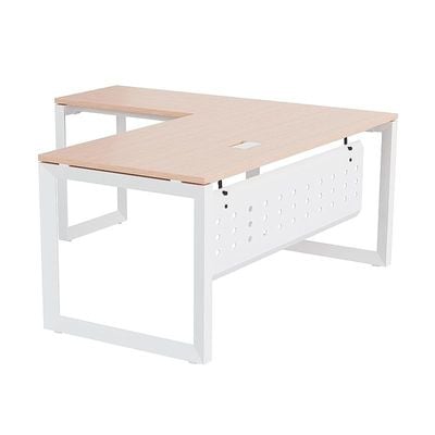 Mahmayi Vorm 136-14L  Modern Workstation Desk for Home Office, Study, and Workstation Use - Stylish and Functional Furniture Solution (L-Shaped, Oak, 140cm)