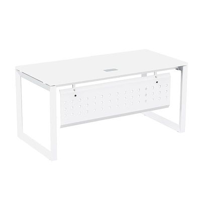 Mahmayi Vorm 136-16 Modern Workstation - Multi-Functional MDF Desk with Smart Cable Management, Secure & Robust - Ideal for Home and Office Use (160cm, White)