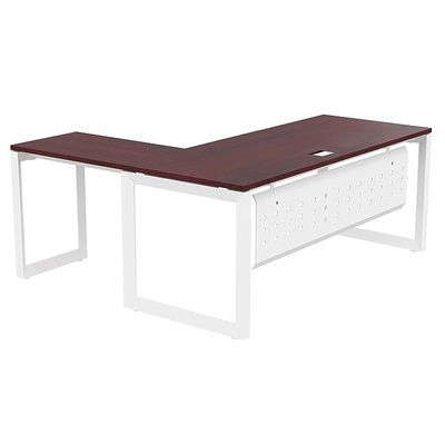 Mahmayi Vorm 136-16L  Modern Workstation Desk for Home Office, Study, and Workstation Use - Stylish and Functional Furniture Solution (L-Shaped, Apple Cherry, 160cm)