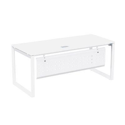 Mahmayi Vorm 136-18 Modern Workstation - Multi-Functional MDF Desk with Smart Cable Management, Secure & Robust - Ideal for Home and Office Use (180cm, White)